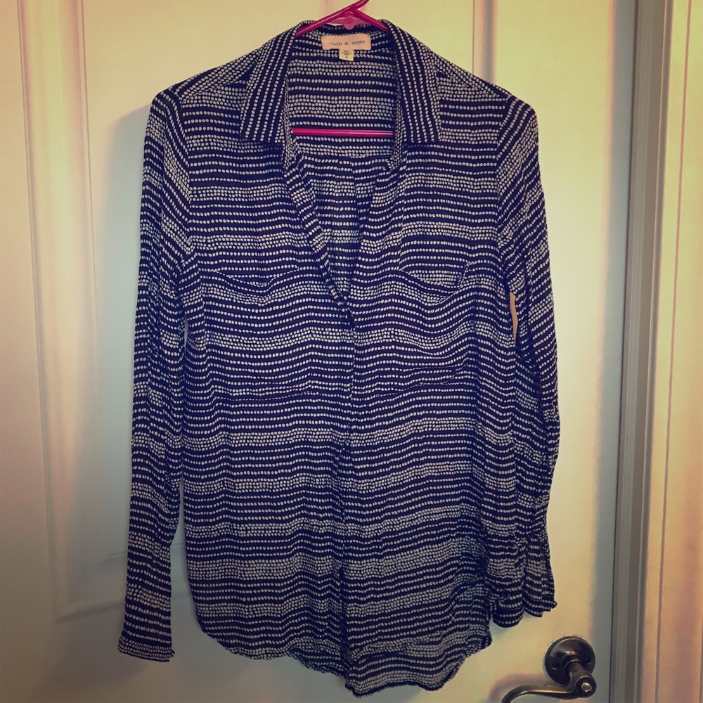 Anthropologie blue button down shirt